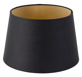 Abajur de algodão preto com interior dourado 25/20/16