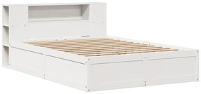 Cama sem colchão 140x200 cm madeira de pinho maciça branco