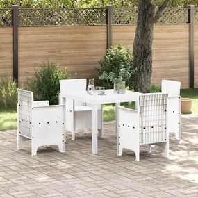 vidaXL Mesa de Jantar para Jardim Branco 100 x 100 x 73 cm vime PE