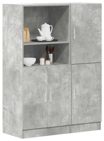 vidaXL 2 pcs armário de cozinha conjunto deriv. madeira cinza cimento