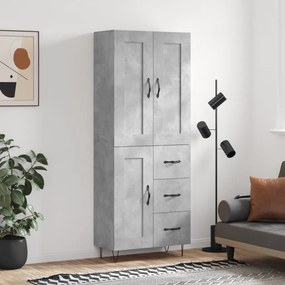 vidaXL Armário alto 69,5x34x180 cm derivados de madeira cinza cimento