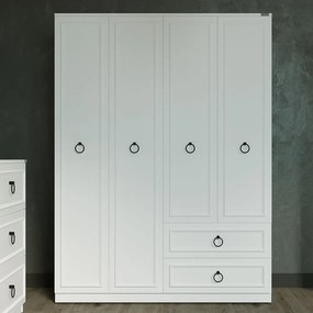 Roupeiro "Victoria Plus" – Branco – 140 x 185 x 52 cm – Design Moderno