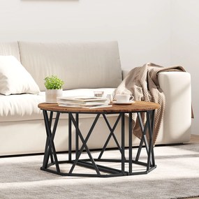 Mesa de Centro vidaXL Madeira Velha 80x80x42 cm em Madeira de Engenhar