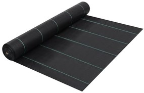 313067 vidaXL Tela para controlo de ervas e raízes PP 2x50 m preto