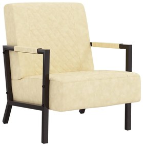 vidaXL Poltrona em couro artificial cor creme