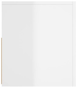 Móvel de TV com luzes LED 120x35x40 cm branco brilhante