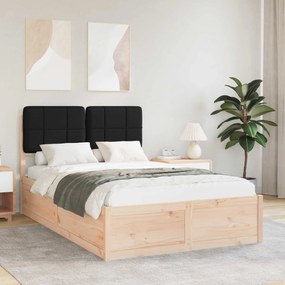 vidaXL Estrutura de Cama com Cabeceira Estofada Preto 120 x 190 cm
