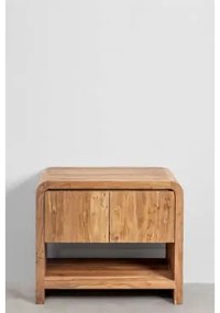 Conjunto De Móvel De Casa De Banho Em Madeira Vacry Castanho Acácia & Sem Lavatório & Oval Led E Anti-embaciamento 100x80 Cm Riben & - Sklum