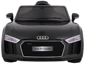 Carro elétrico para Crianças 12V AUDI R8 Spyder RS Rodas EVA, Assento de couro Preto