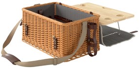 Outsunny Cesta de Piquenique para 4 Pessoas com Toalha de Mesa e Abridor de Garrafas em Vime 51x33x25 cm Marrom Claro | Aosom Portugal