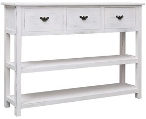 Consola de Entrada Gody em Madeira de Paulownia - Branco - Design Vint