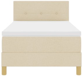 Cama Box Spring com Colchão Creme 90x190 cm Tecido