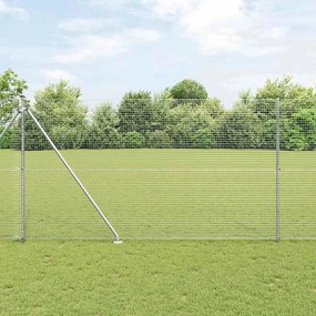 Cerca de Arame Soldado com 7 Postes de Ponta 1.6x10 m Aço Galvanizado