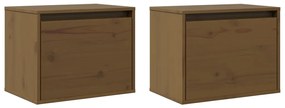 Armários de parede 2 pcs 45x30x35 cm pinho maciço castanho mel