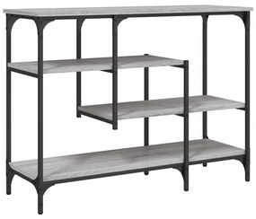 Mesa consola c/ prateleiras 100x35x75 cm cinzento sonoma