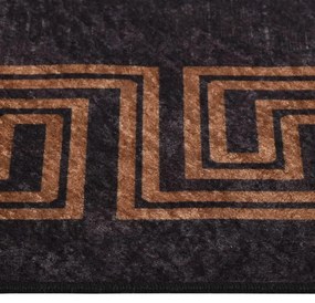 Tapete antiderrapante 80x150 cm preto e dourado