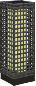 Outsunny Luminária exterior com módulo solar, automação de ligação, 8 h de funcionamento, aparência rattan, aço, 15,5 x 15,5 x 46 cm, Cinza | Aosom Portugal