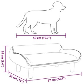 Cama para cães 70x40x24 cm tecido preto