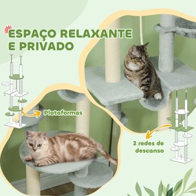 PawHut Arranhador para Gatos do Chão ao Teto 225-255 cm Arranhador par