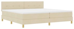 vidaXL Cama Box com colchão com cabeceira Creme 200 x 200 cm tecido