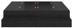 Estrado de Cama Carvalho Preto 140x200 cm