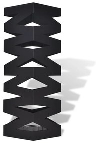 Suporte guarda-chuvas/de armazenamento quadrado preto aço 48,5 cm