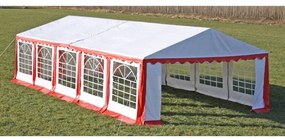 Tenda para festa com painéis laterais, 10 x 5 m Vermelho e Branco