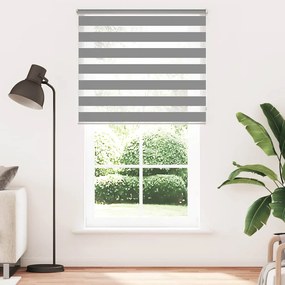 vidaXL Cortina Zebra, 120,9 x 230 cm, largura do tecido 116,7 cm, cinza