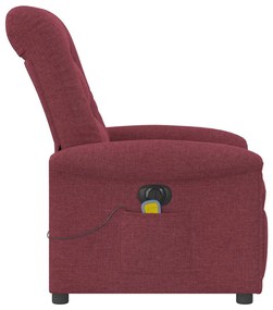 Poltrona reclinável de massagens elétrica tecido vermelho tinto