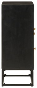 Aparador 55x30x76 cm madeira de mangueira maciça e ferro preto
