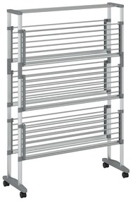 Estendal de roupa com rodas 89x64x129 cm alumínio