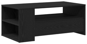 Mesa de Café Preta de Carvalho 102x55x43,5 cm Feita de Madeira Engenhe