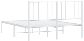 Estrutura de cama com cabeceira 140x190 cm metal branco