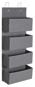 Organizador de porta com 4 bolsos grandes | SONGMICS | 33,5 x 12 x 100 cm | cinzento | RDH04G.