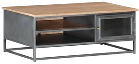 Mesa de centro 90x50x35 cm madeira de acácia maciça cinzento