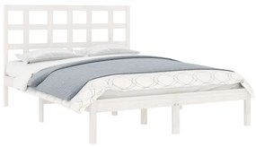 Estrutura de cama 200x200 cm madeira maciça branco