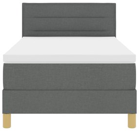 Cama Box Spring com Colchão Cinza Escuro 90x190 cm Tecido
