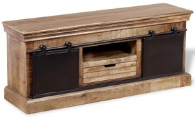 Móvel TV 2 portas deslizantes, mangueira maciça, 110x30x45 cm