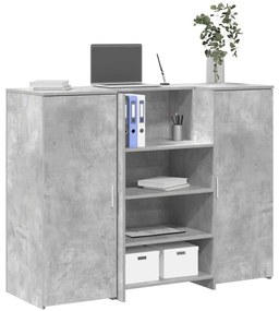 vidaXL Balcão de recepção 135x50x103,5 cm madeira cinza cimento