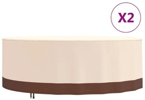 vidaXL Capas p/ mobília de jardim 2 pcs Ø 244x71 cm tecido oxford 600D