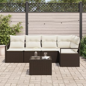 Conjunto de Sofá de Jardim vidaXL 5 Peças com Almofadas Cinza Vime Pol