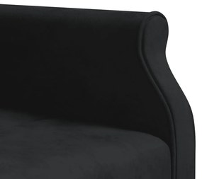 Sofá-cama em forma de L 271x140x70 cm veludo preto