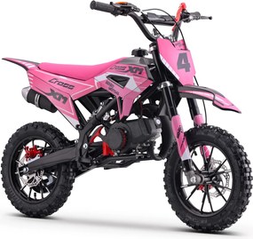 Mini Moto de cross a gasolina para crianças BNO Motors CROSS XM 50cc Rosa