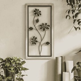 PAINEL DE PAREDE DE FERRO/MADEIRA GIRISH 30X2,5X60 CM CASTANHO E PRETO