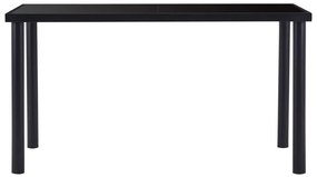 7 pcs conjunto de jantar couro artificial preto
