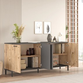 Console RL4 – Atlantic Pine Anthracite – 160 cm x 71,8 cm x 40 cm