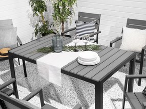 Mesa de jardim em alumínio cinzento e madeira sintética 150 x 90 cm COMO Beliani