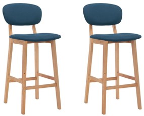 289371 vidaXL Bancos de bar 2 pcs tecido azul