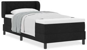 Cama Box Spring vidaXL com Colchão Preto 90x190 cm Tecido