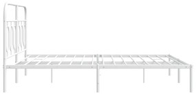 Estrutura de cama com cabeceira 150x200 cm metal branco